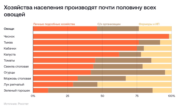 Больше половины картофеля в стране выращивают на личных участках